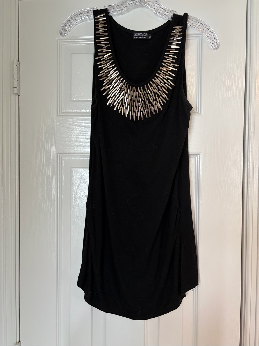 Jewels and Gems Black Sleeveless Embellished Top!